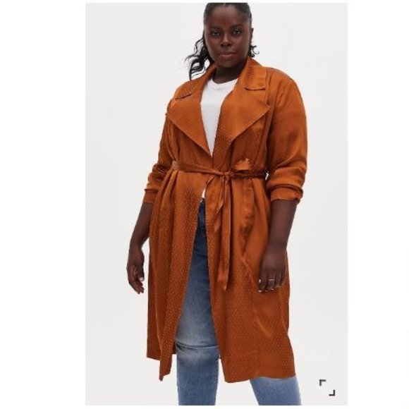 torrid Jackets & Blazers - NWT Torrid plus size satin trench jacket